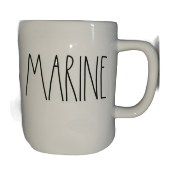 Rae Dunn Cup Mug Coffee Marine White Tea New main image 0
